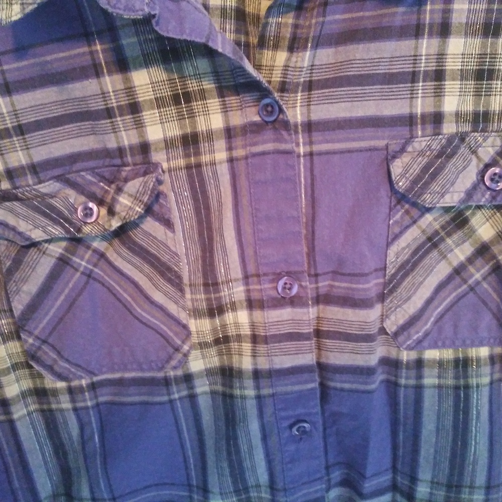 Nollie Purple Plaid Button Down